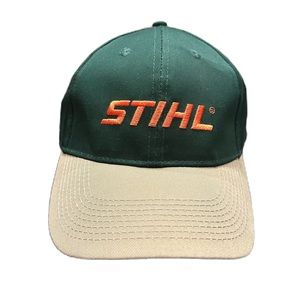 Stihl Officially Licensed Green and Khaki Cap W/Embroidered Logo & Velcro Back